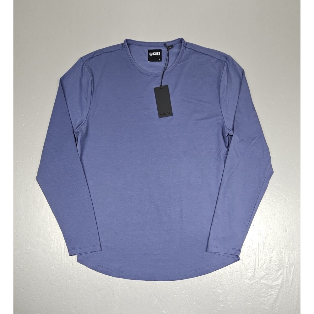 NWT 2026 Cuts Clothing AO Long Sleeve Shirt Mens Large Crew Curve Moonshadow